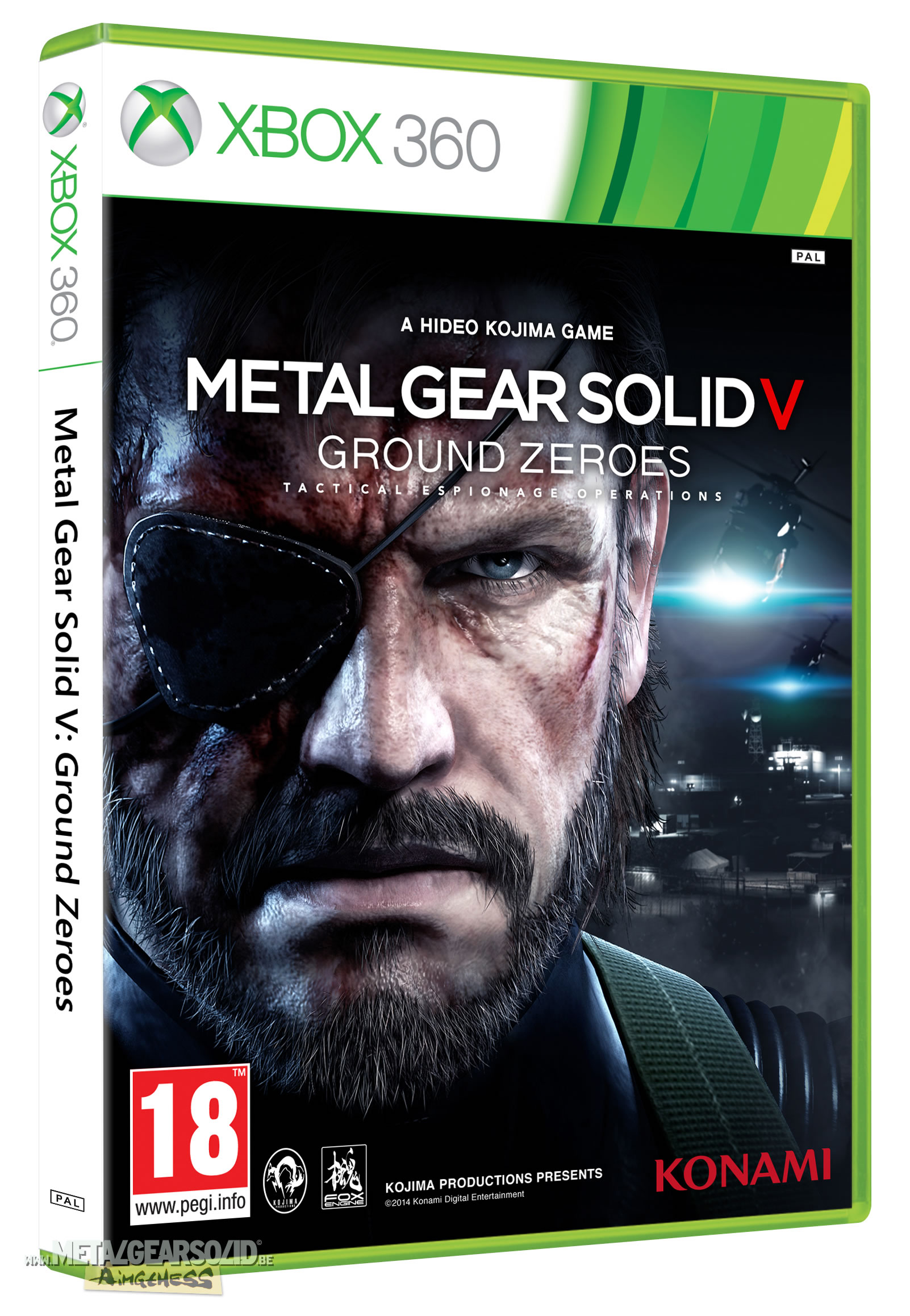 La jaquette Xbox 360 europenne de Metal Gear Solid V : Ground Zeroes