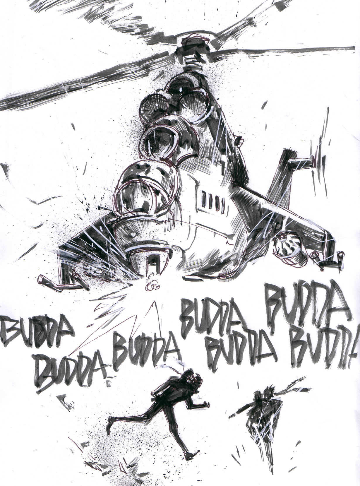 Ashley Wood dessin original Metal Gear Solid