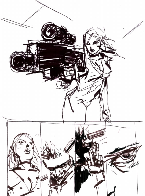 Ashley Wood dessin original Metal Gear Solid