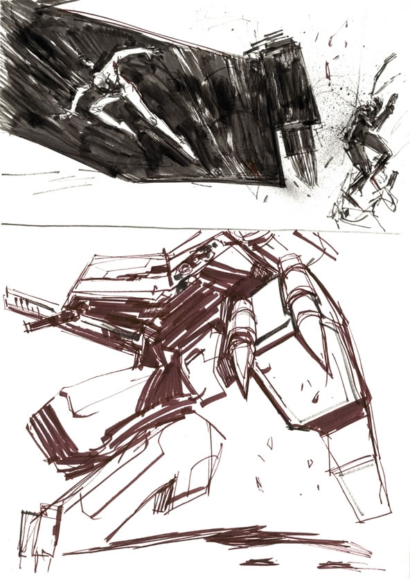 Ashley Wood dessin original Metal Gear Solid