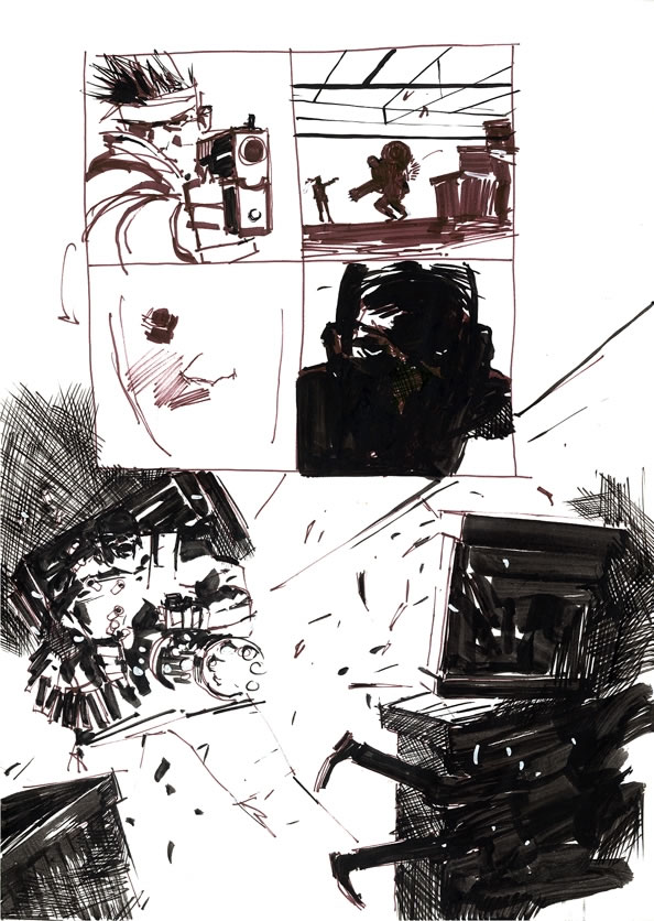 Ashley Wood dessin original Metal Gear Solid