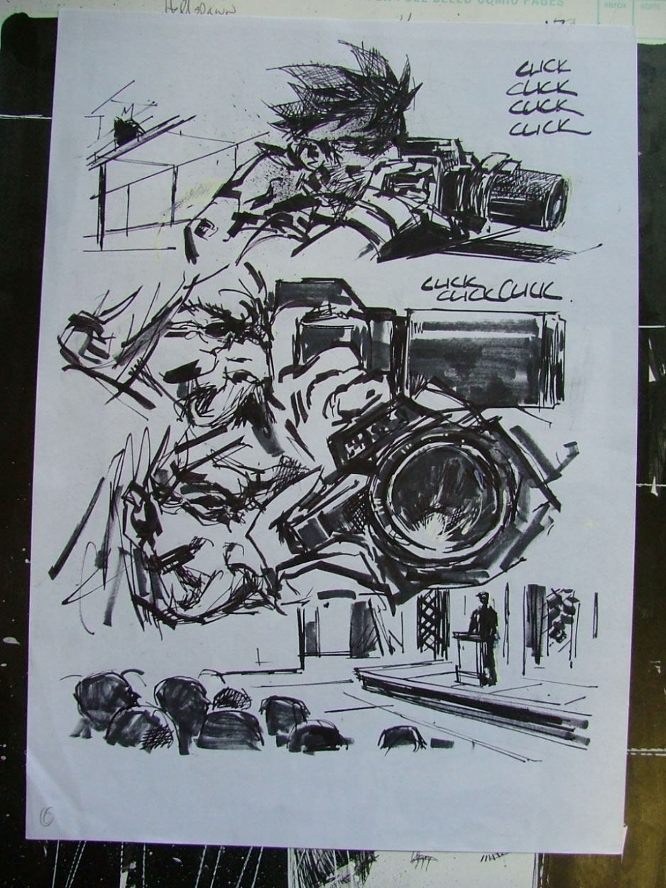 Ashley Wood dessin original Metal Gear Solid