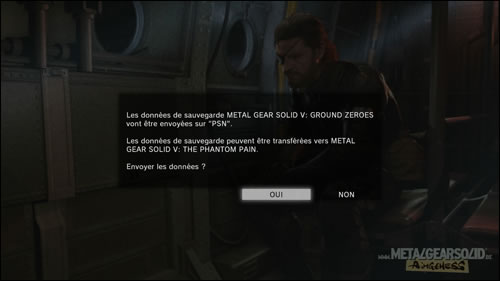 Une MJ pour envoyer sa sauvegarde de MGSV Ground Zeroes vers The Phantom Pain