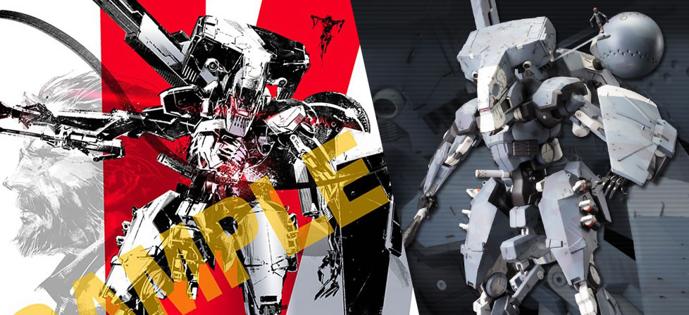 Le Metal Gear Sahelanthropus de Kotobukiya dat avec un poster de Yoji Shinkawa